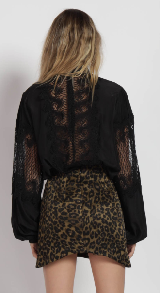 Embellished lace detailed blouse