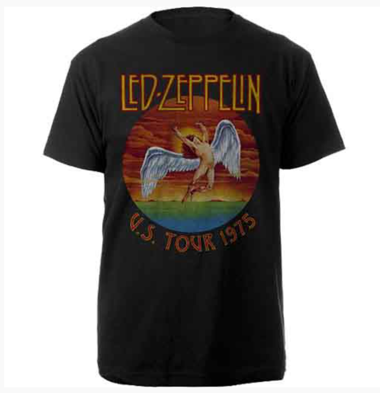 Led Zeppelin Unisex Tee featuring the 'USA Tour '75.'