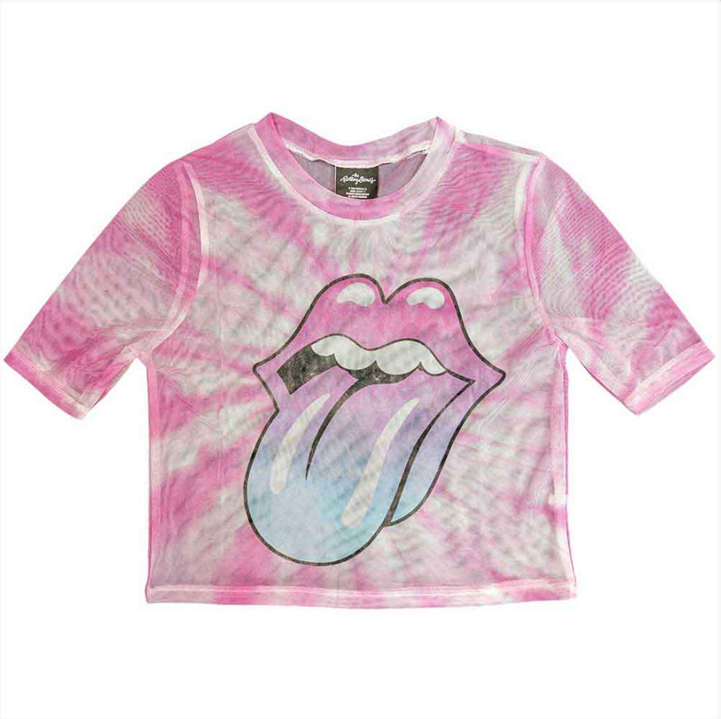 Rolling Stones Ladies Crop Top "Pink Gradient Tongue'