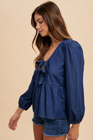 Peplum Denim Top