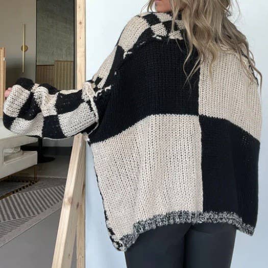 Cozy Oversized Checkered Sweater