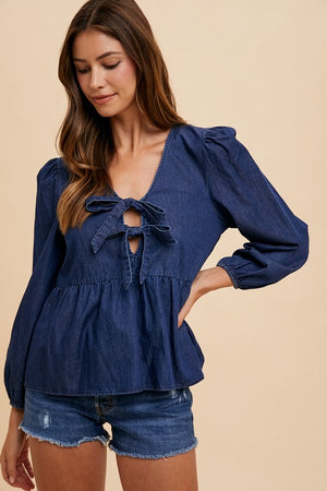 Peplum Denim Top