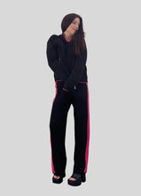 Load image into Gallery viewer, Black W/ Hot Pink &quot;Love&quot; Jacquard Sweater Hoodie
