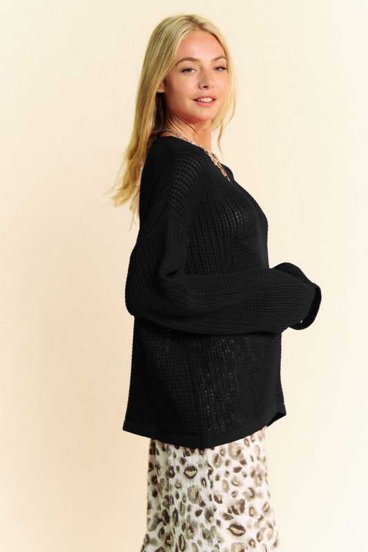 Star Front Crochet Knit Top