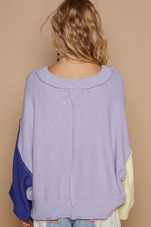 Exposed Seam Contrast Sweater