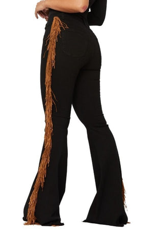 Mixed Fringe Bell Bottoms