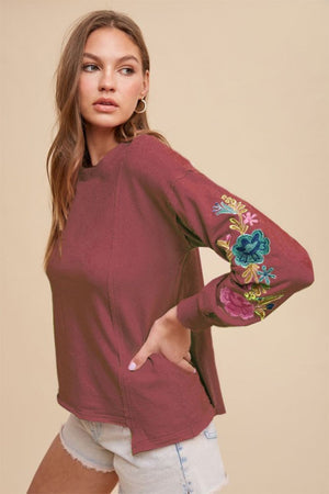 Embroidered French Terry Top