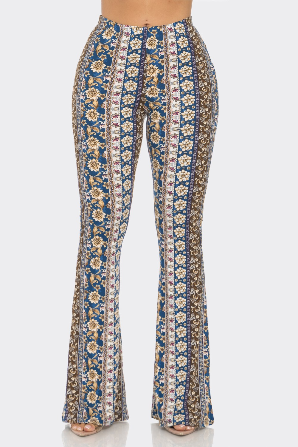 Floral Print Stretch Bell Bottoms