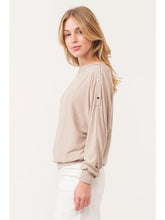 Load image into Gallery viewer, Baby Ribbed Boatneck Snap Button Details Long Sleeve Top
