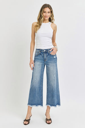 High Rise Cropped Flare Jeans