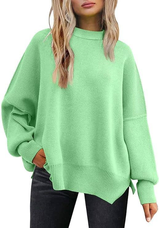 Crewneck Batwing Sleeve Sweater