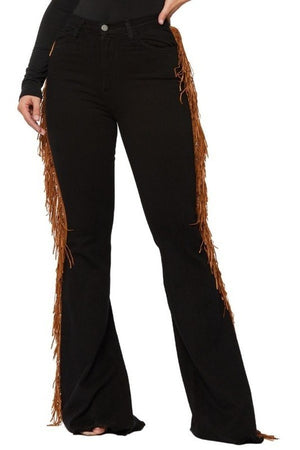 Mixed Fringe Bell Bottoms