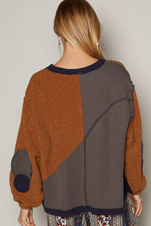 Color Dropped Shoulder Sweatshirt