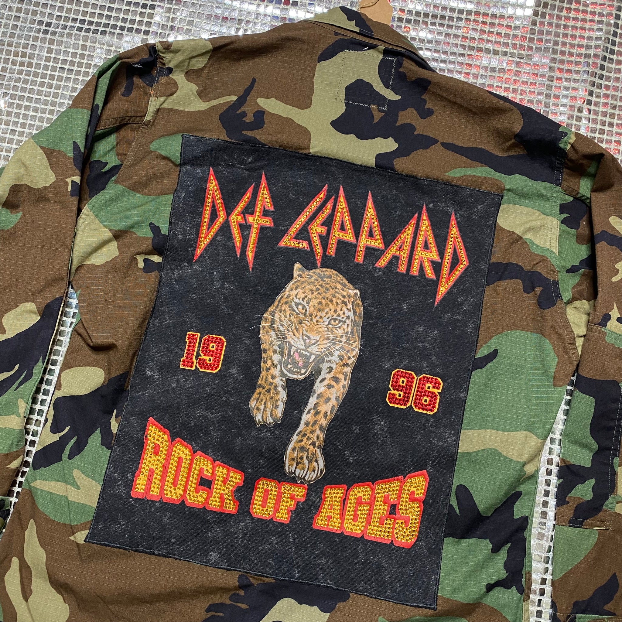 OOAK Def Leppard Crystal Upcycled Jacket