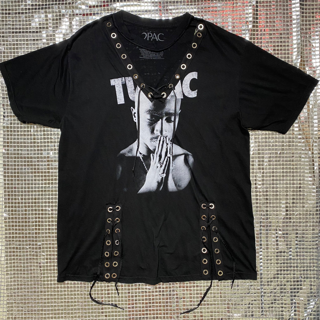 OOAK Tupac Prayer Hands Lace Up  Dress