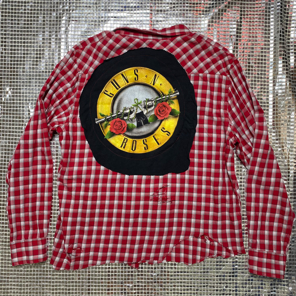 OOAK Upcycled Distressed GNR Flannel