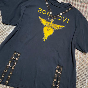 OOAK Upcycled Lace Up BonJovi Dress