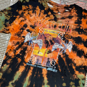 OOAK Reverse Tie Dye Led Zeppelin Distressed Tee