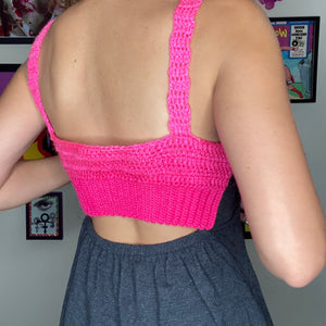 OOAK Crochet Back Pink Floyd Tank Top