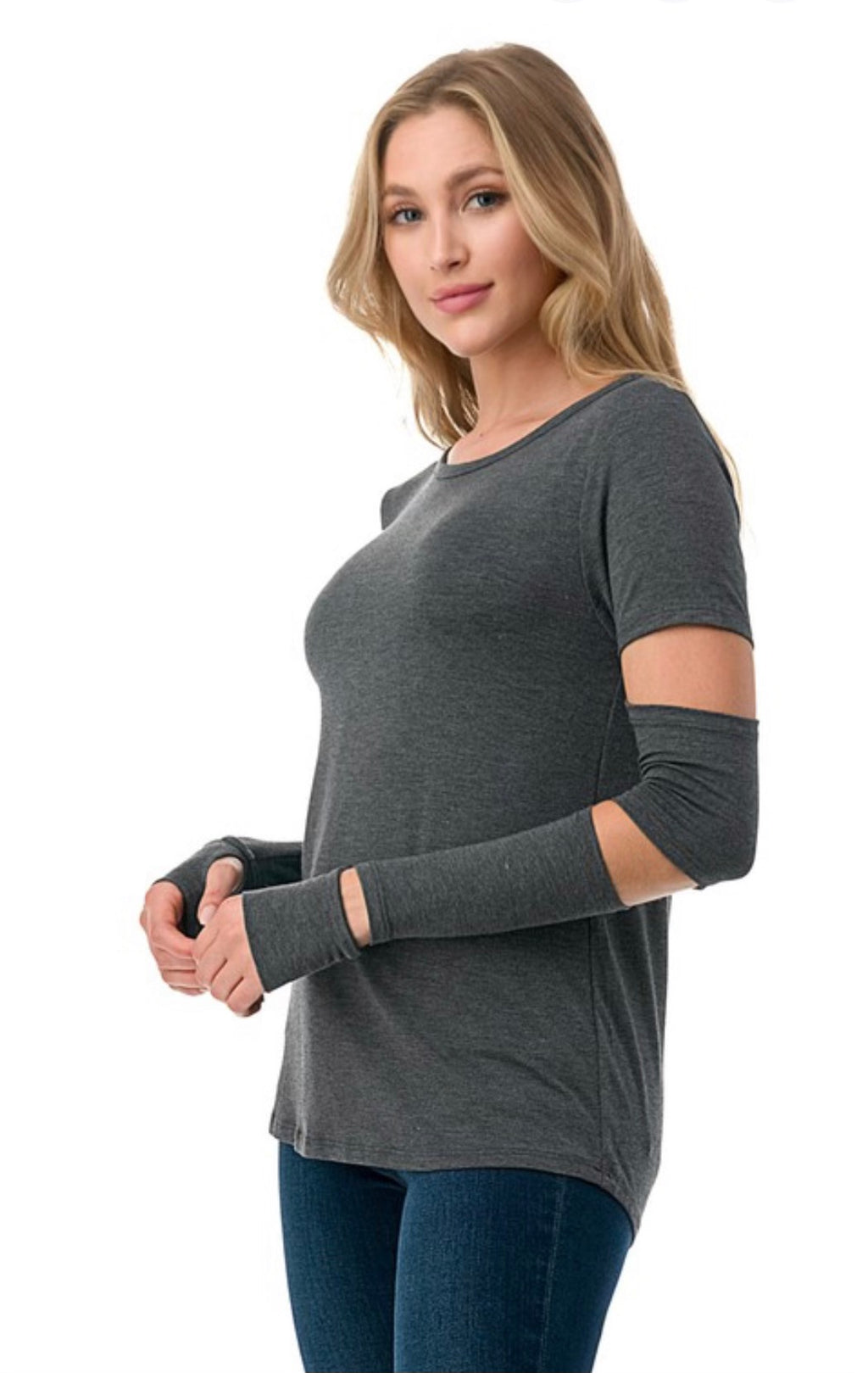 Cut Out Sleeve Top