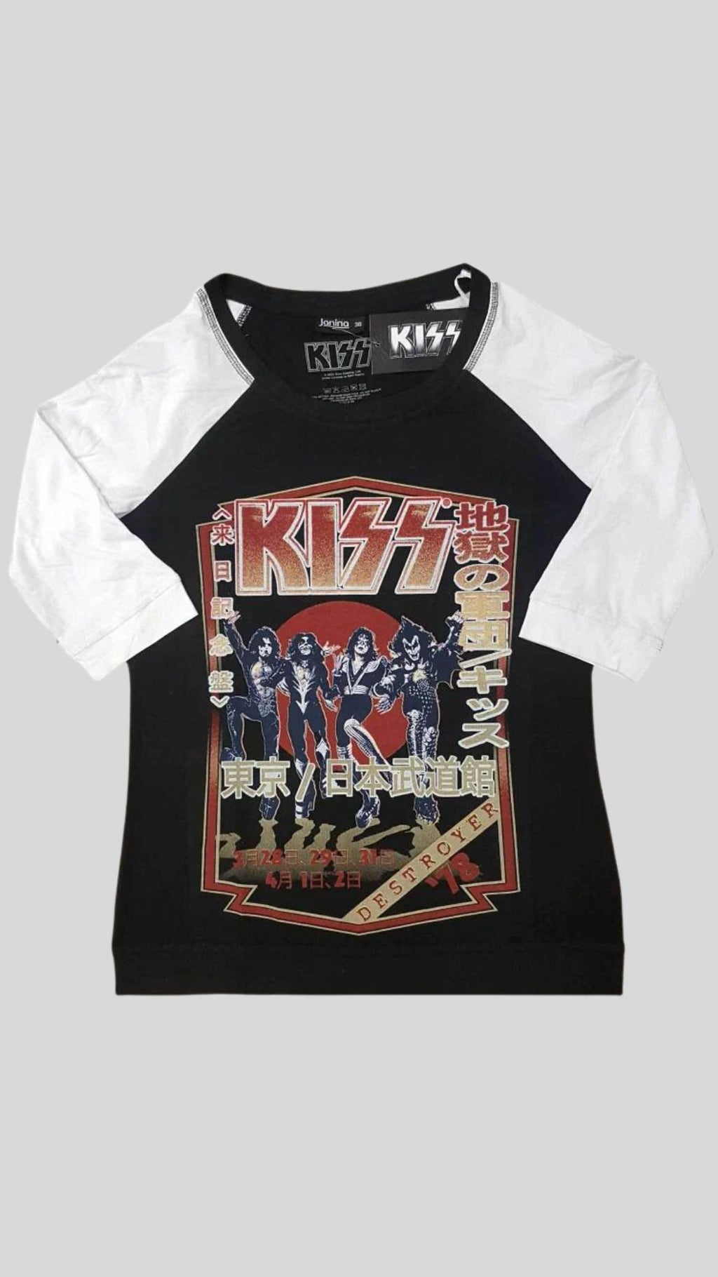 KISS Ladies Raglan T-Shirt: Destroyer Tour '78