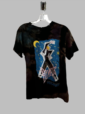 Reverse Tie Dye David Bowie Distressed Tee