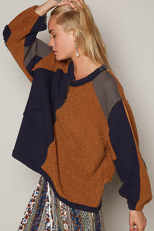 Color Dropped Shoulder Sweatshirt