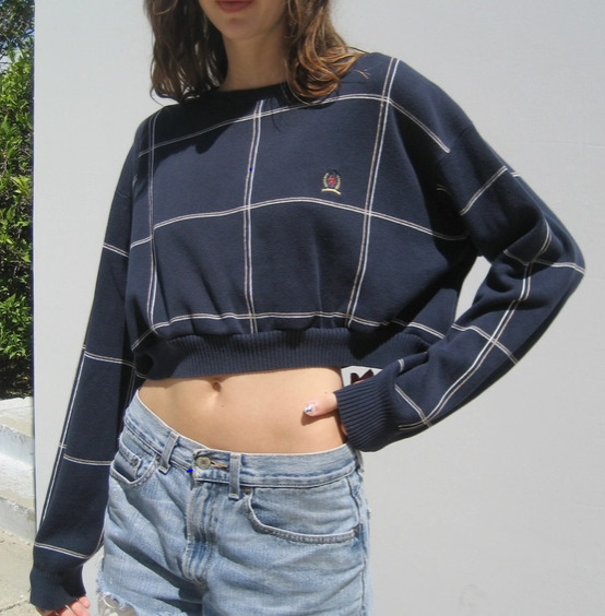 Reworked Vintage Cropped Knit Sweater