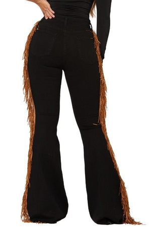 Mixed Fringe Bell Bottoms