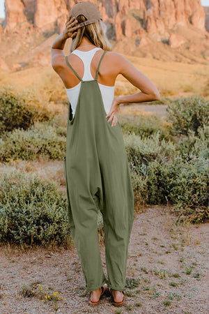 Full Size V-Neck Sleeveless Jumpsuit with Pockets