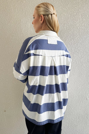 Striped Collared Neck Top