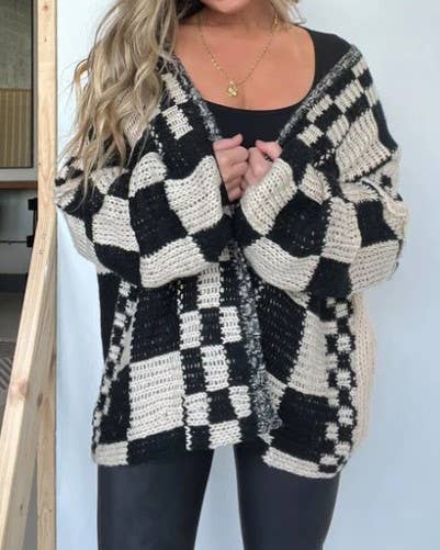 Cozy Oversized Checkered Sweater