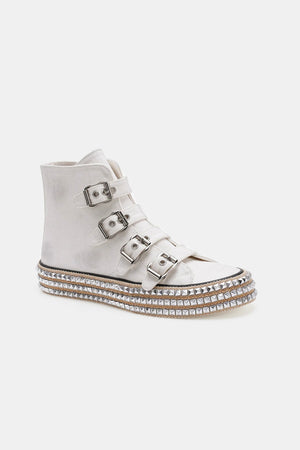 Vegan Multi-Buckle Straps Studded Platform Sneakers