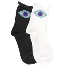 Load image into Gallery viewer, Evil Eye Crystal Socks

