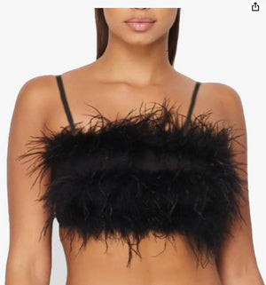 Feather Tube Top with Straps