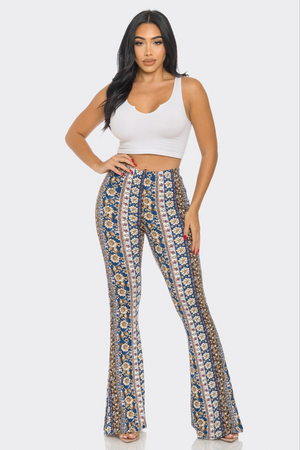 Floral Print Stretch Bell Bottoms