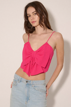 Load image into Gallery viewer, Solid Crepe Bow-Front Cropped Cami Top
