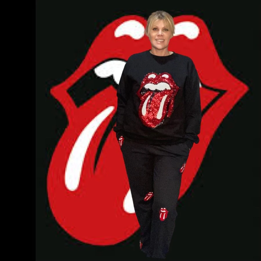 Rolling Stones sequin jogger Set
