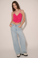 Load image into Gallery viewer, Solid Crepe Bow-Front Cropped Cami Top
