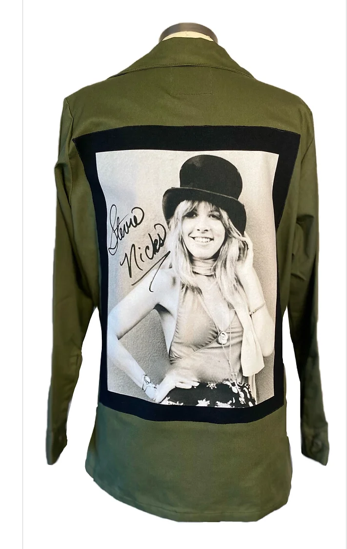 Upcycled Stevie Nicks Vintage Army Shirt