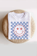 Load image into Gallery viewer, Fourth Of July Smiley Stars Graphic Tee

