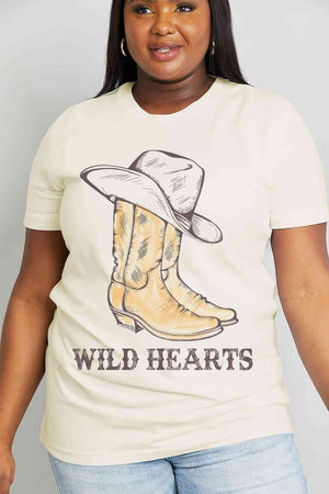 Full Size WILD HEARTS Graphic Cotton Tee