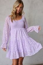 Load image into Gallery viewer, Leopard Flounce Sleeve Smocked Tiered Dress
