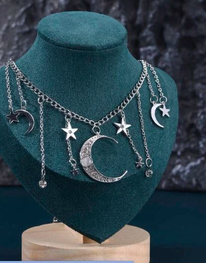Moon & Star Charm Necklace