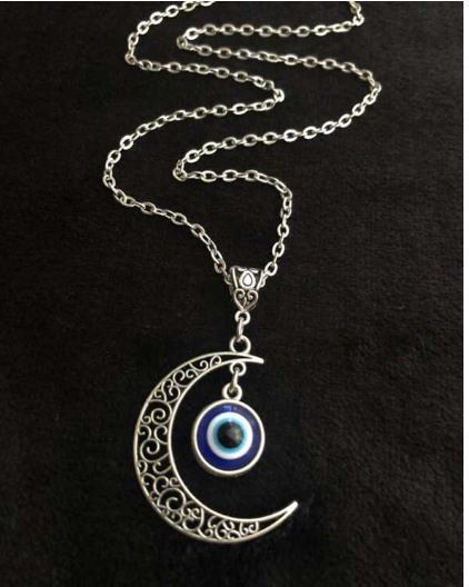 Evil Eye Moon Necklace