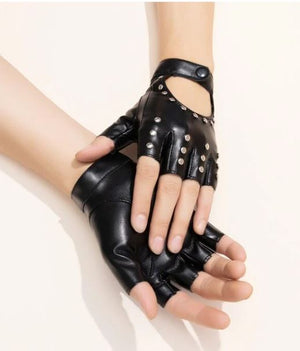 Vegan Leather Studded Gloves