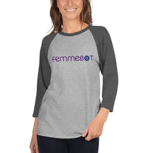 Load image into Gallery viewer, Femmebot Evil Eye Logo Raglan Tee
