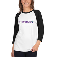 Load image into Gallery viewer, Femmebot Evil Eye Logo Raglan Tee

